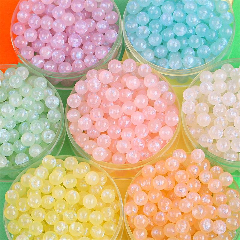Iridescent Acrylic Round Beads for DIY Phone Case & Jewelry Decoration
