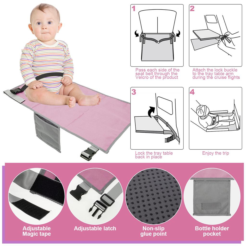 Kids Travel Airplane Bed With Storage Bag Portable Baby Airplane Car Seat Extender Leg Rest Hammock for Children Travel New