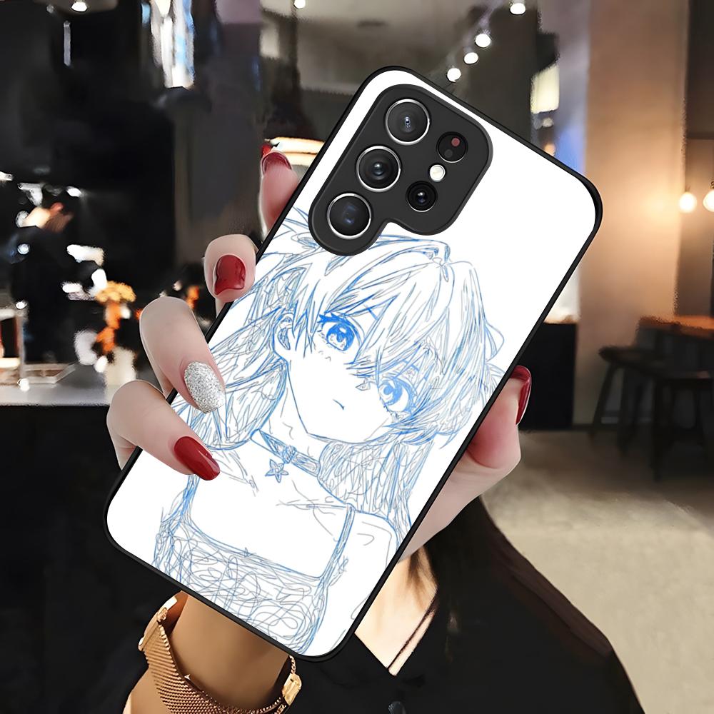Sketch Anime Girl Phone Case For Samsung S26 S25 Edge Ultra 24 23 22 21 Ultra Plus Fe A55 56 15 4G 5G Glass Cover