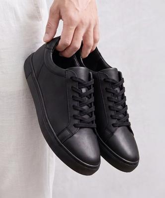 Thenopi Retro 6cm Absatzsteigernde Sneaker Ganz Schwarz