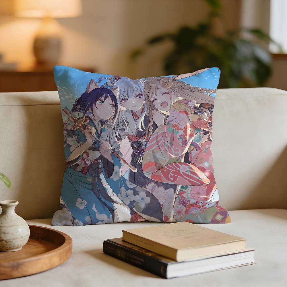 Anime Cosmic Princess Kaguya Cushion Cover Short plush pillowcase for bed sofa carwashable