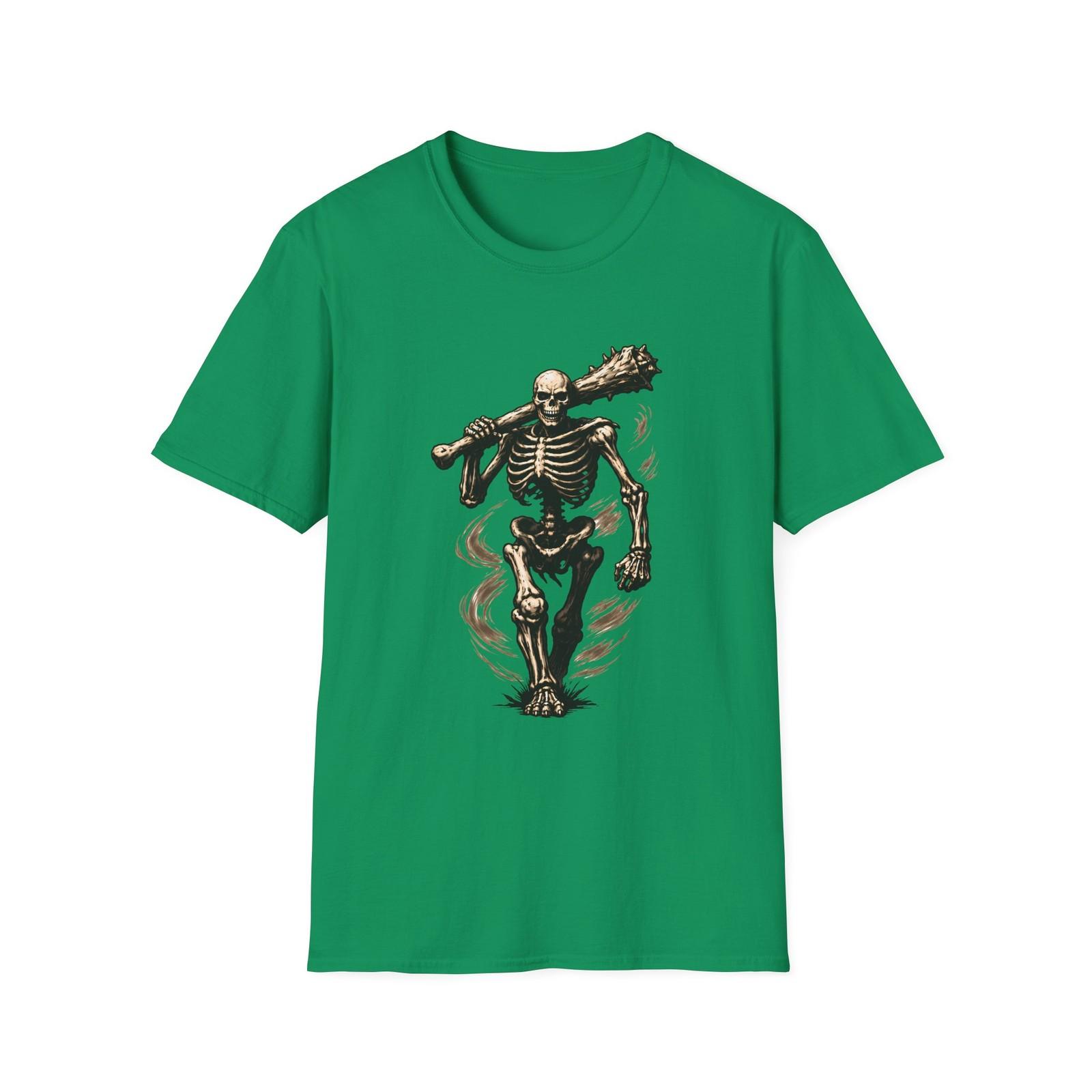 Unisex Softstyle T-Shirt Skeleton Skull Gothic Horror Fantasy Undead Warrior S