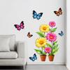 Removable Flower Butterfly Wall Sticker Self Adhesive Decoration for Bedroom Living Room Home Decor