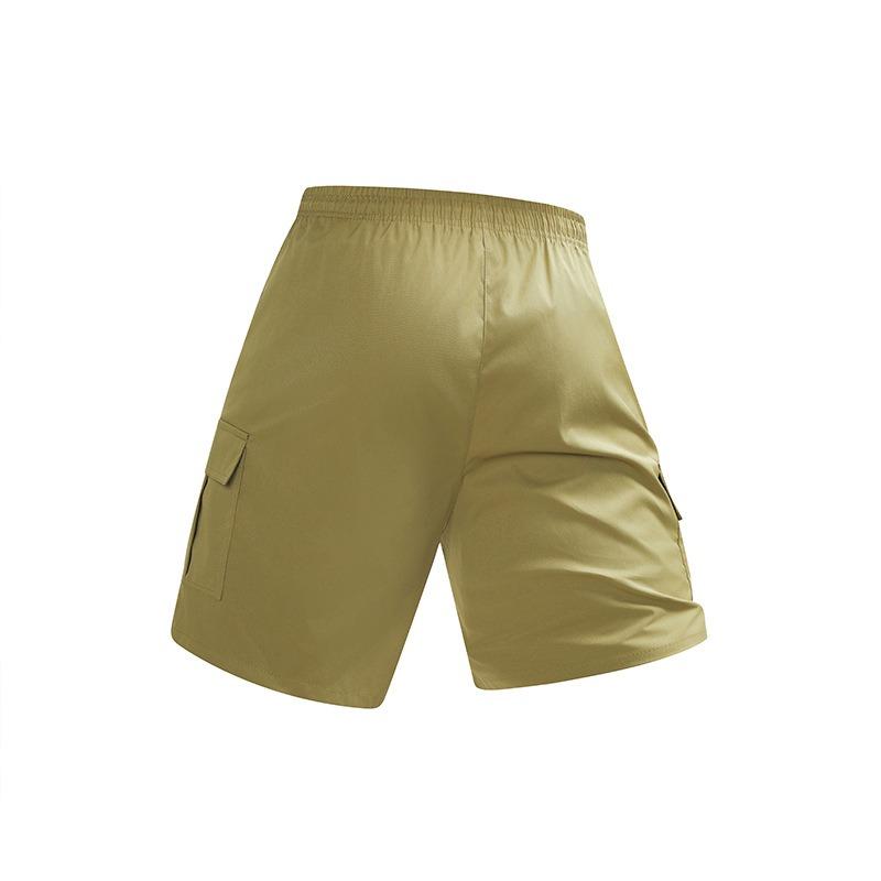 Shorts men's summer solid color five-point pants new multi-pocket loose shirt beach pants overalls