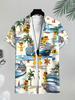 Men's Casual 3D Little Yellow Duck Cruise Print Vacation Beach Shirt