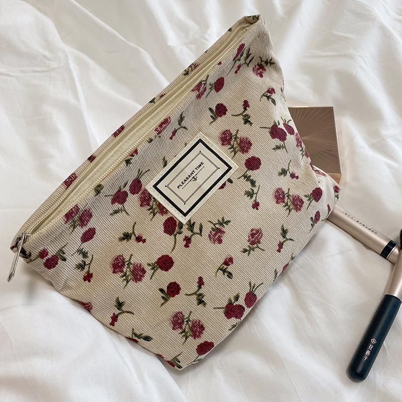 

Pocket Zipper Storage Bag Canvas Storage Bag Small Fashionable Durable Cute коричневий