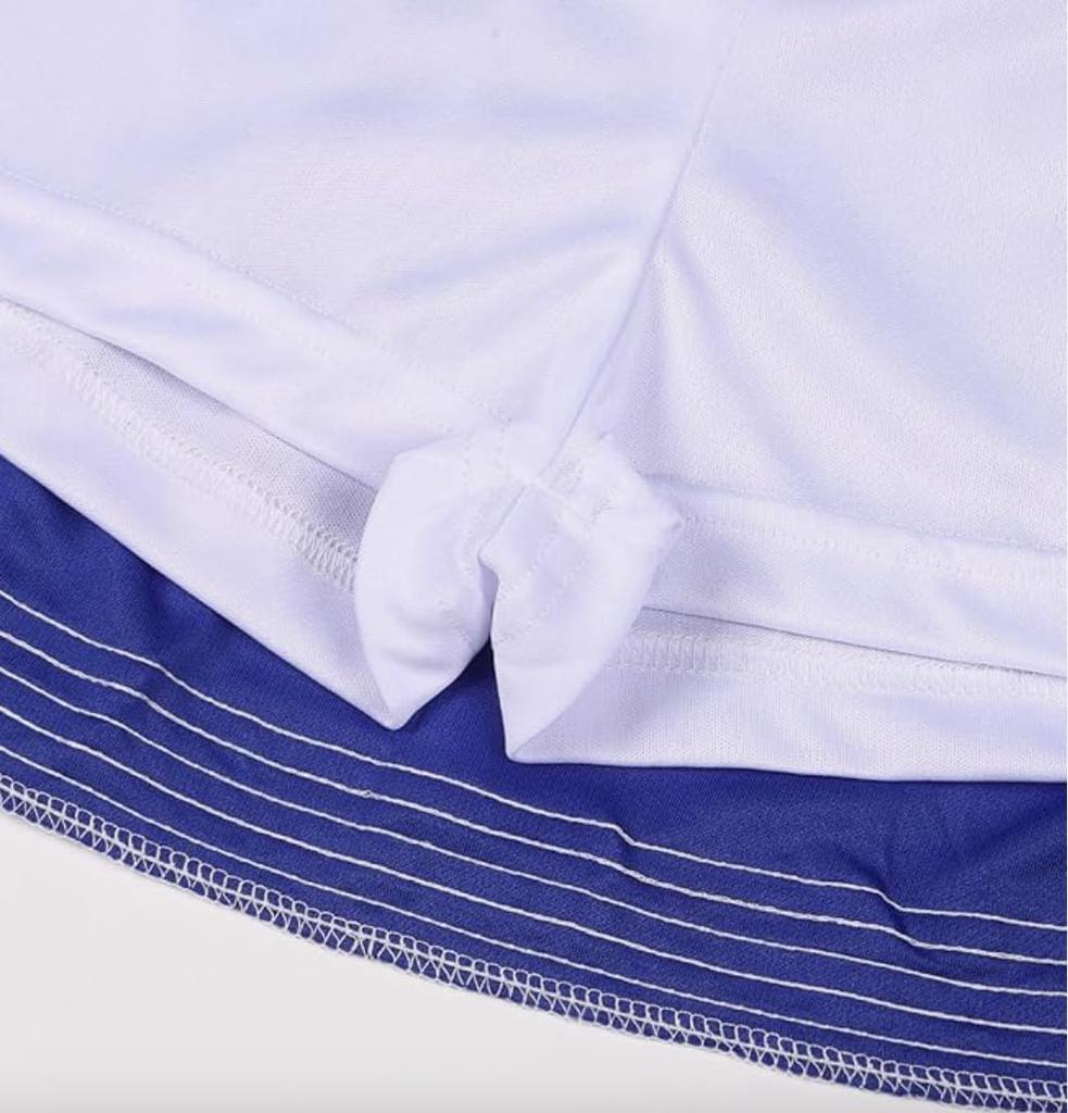 Lady Lazy Cheerleader Perfect for and Blue Costume, Miniskirt, Midriff-Baring, Photoshoots, Cosplay, Cross-Dressing, Cute, Short, Above-the-Knee,