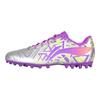 Li Ning Kinder Jin Serie PU Bequem Vielseitig Trendig Rutschfest Stoßdämpfend Langlebig Low-Top Fußballschuhe Kinder Sneaker Silber Lila YSFV006-1