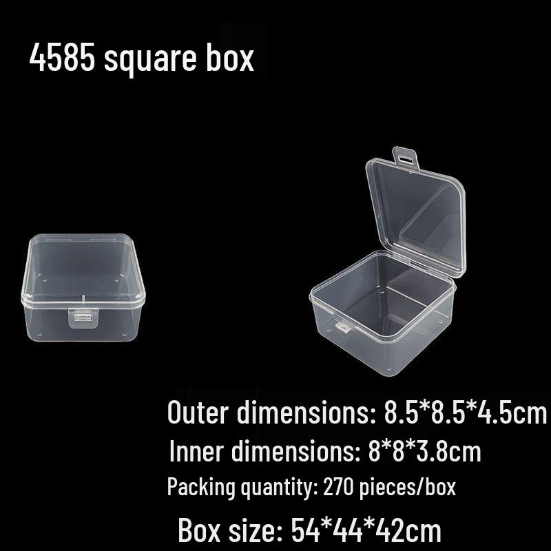 Square Transparent PP Plastic Storage Box for Electronics and Earbuds