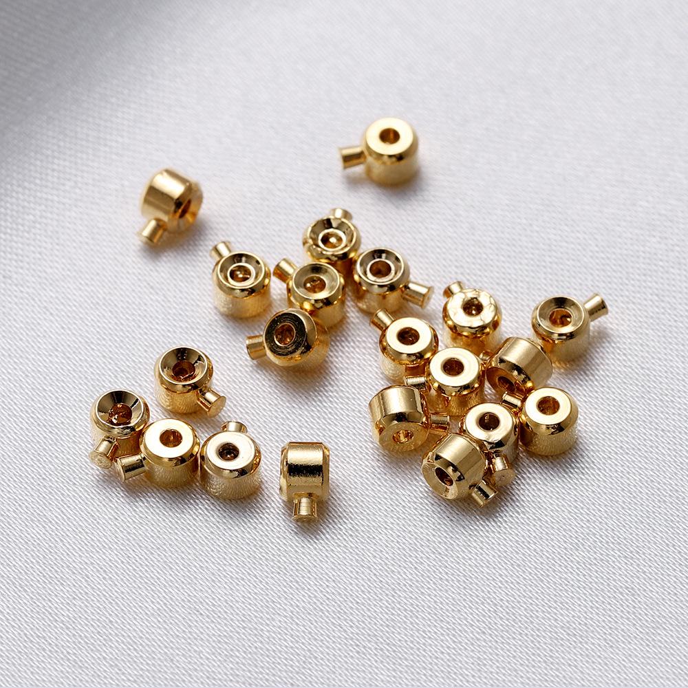 18k Gold-Plated Necklace Clasp Snap Button with Wire Rope and Japanese Positioning Buckle