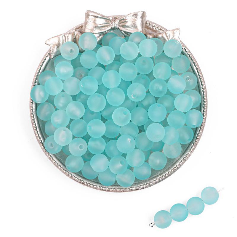 Transparent Frosted Acrylic Round Beads for DIY Jewelry and Beading
