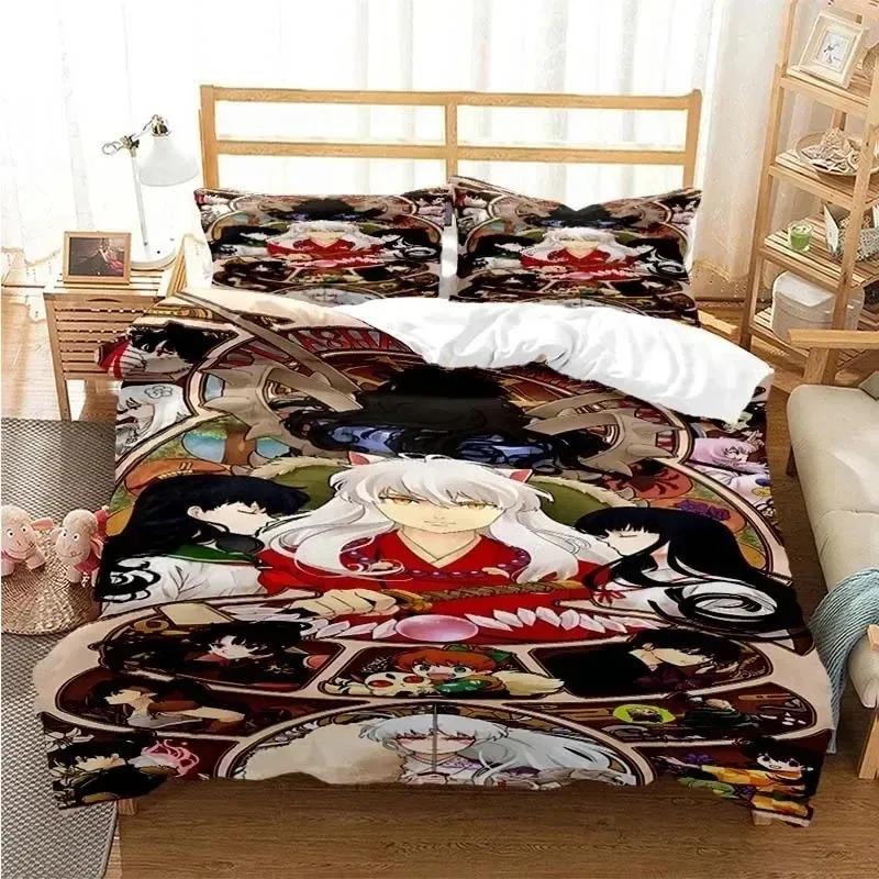 3D Printed Anime Inuyasha Duvet Cover Sesshoumaru Bedding Set And Double Twin Full Queen King Adult Kids Bedclothes Quilt Cover
