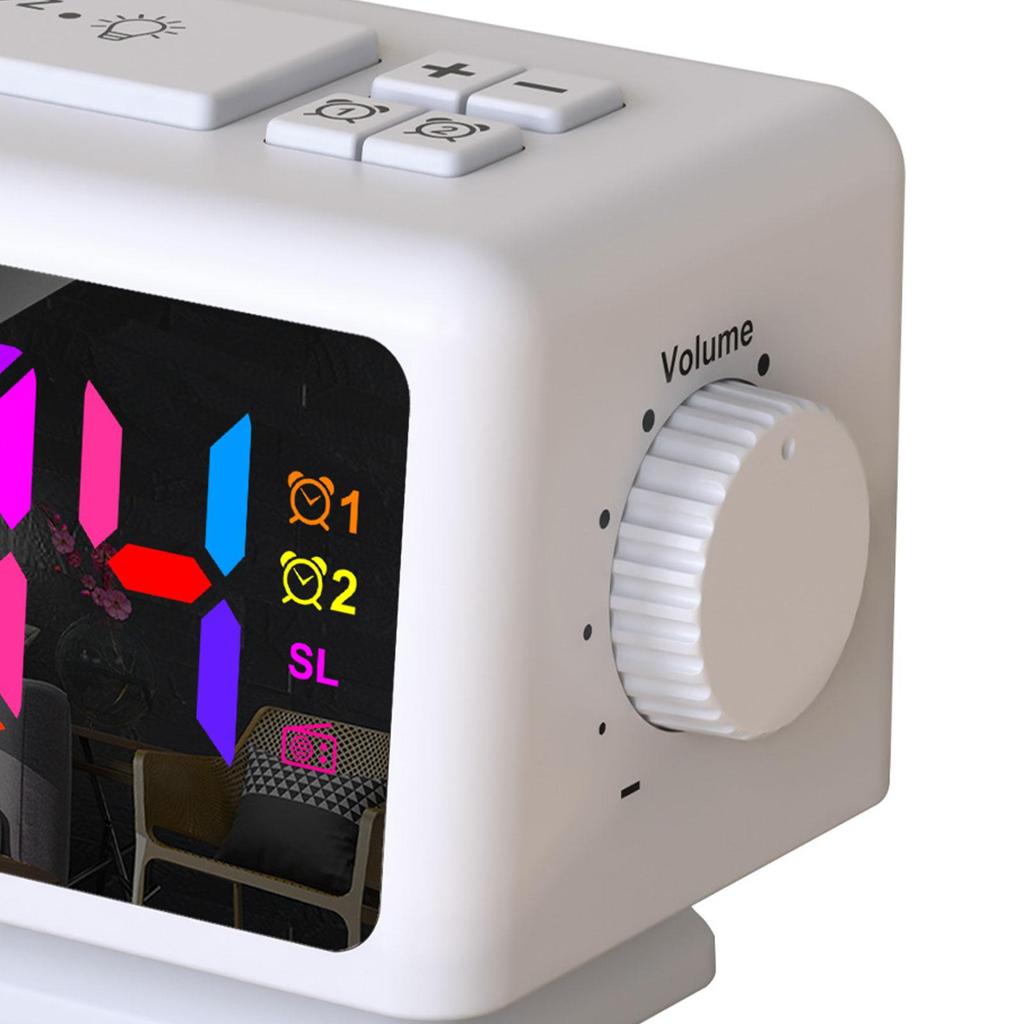 Radio Alarm Clock Perpetual Calendar Multifunctional 12/24H Snooze Function for Office Home Bedroom Learning Deep Sleepers