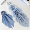 New Fashion Chiffon Silk Wispy Floral Bow Hair Scrunchies Women Hair Tie Rope Rubber Bands Ponytail Holder Hair Accessories
