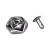 20 Sets Leather Rivets 12mm Antique Silver Hexagonal Rose Rivets and 3x7mm Feet for Craft Decoration