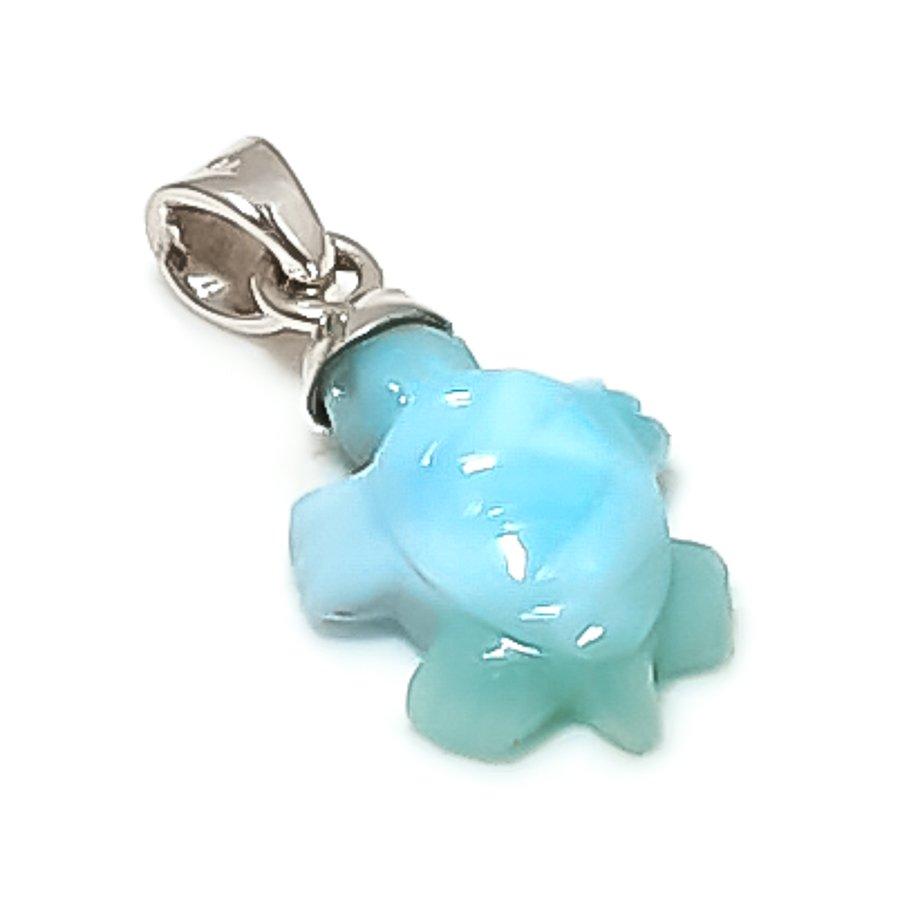 

Natural Larimar Gemstone Handmade 925 Sterling Silver Jewelry Pendant 1.06 K9p30