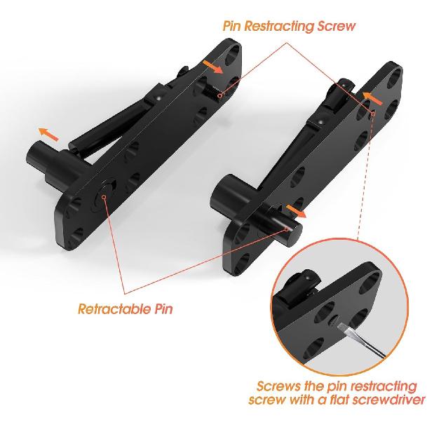 Pivot Hinge, Heavy Duty Hidden Door Hinge for Wood Secret Door, Pivot Door Hardware for Hidden Door Bookcase, 360 Degree Rotation Stainless Steel