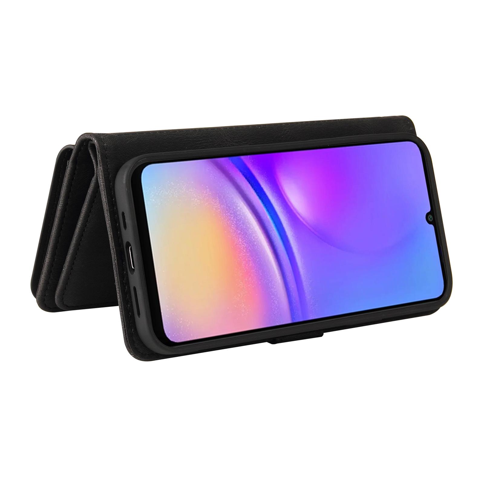 

For Samsung Galaxy A06 4G Zipper Wallet Case with 15 Card Slots and Strap Leather Phone Cover Black