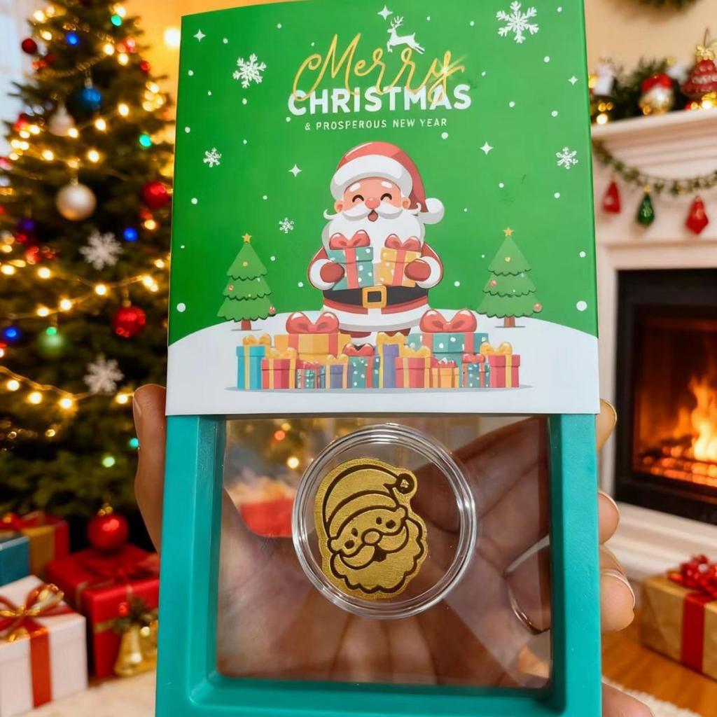 999 Fine Gold Santa Claus Sticker: Prosperity & Joy Mobile Phone Gift