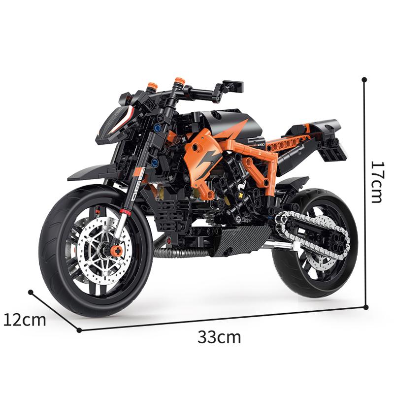 New 1/8 Scale Super Duck/YMH Motorbike Toy Model Building Blocks Sets Racing Moto Bricks Toys Kid Boys Children Birthday Gift Adult Technical 529Pcs