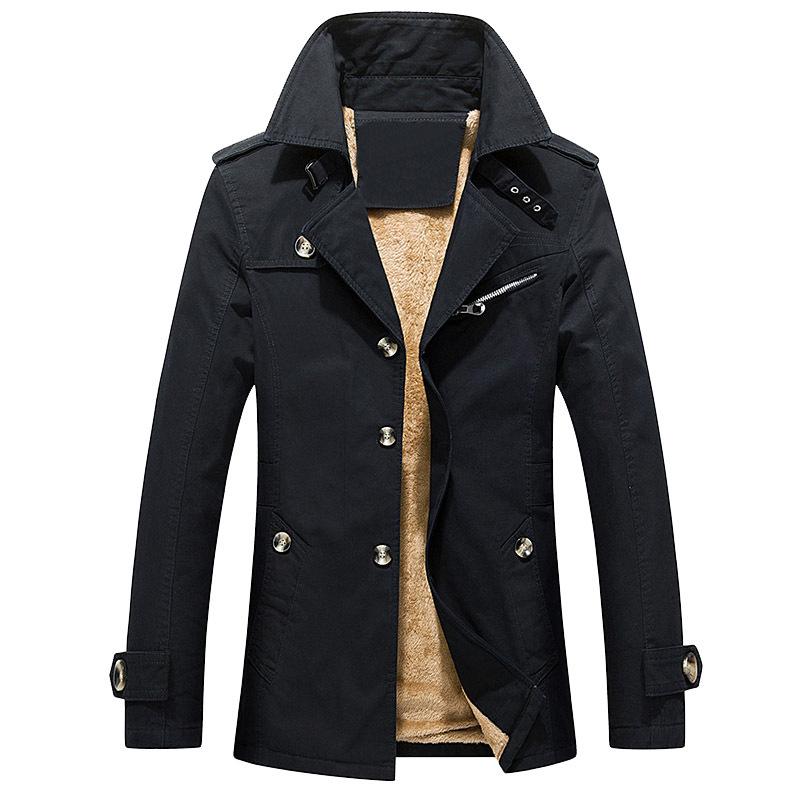 

Осенняя и зимняя мужская одежда с хлопковой подкладкой, стираные средние и длинные куртки, маленькие костюмы, теплая и ворсистая утолщенная хлопковая одежда M