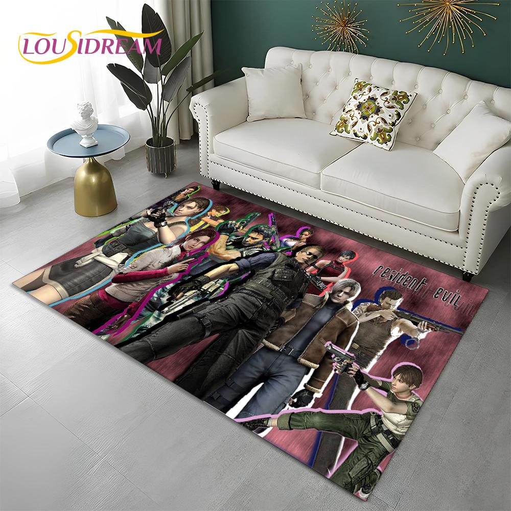 3D Games R-Resident Evil Gamer Carpet Rug for Home Living Room Bedroom Sofa Doormat Decor,kids Play Area Rug Non-slip Floor Mat