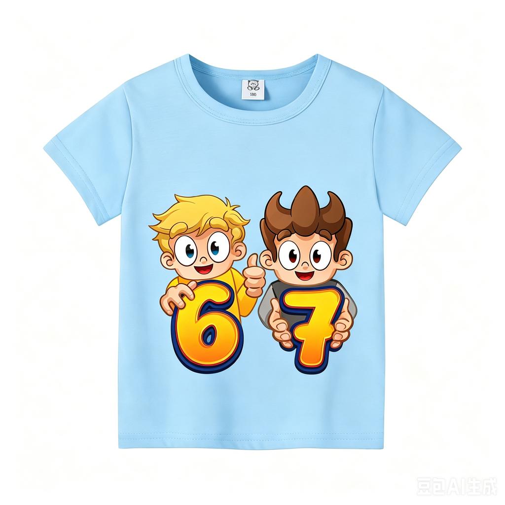 Wojans T-shirt s anime motivem, kulatý výstřih, dětské oblečení s krátkým rukávem, letní bavlněná trička, trička pro kluky a holky, dárek k narozeninám