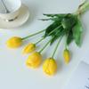 2 Stück 5 Köpfe Künstliche Tulpen Blumen Real Touch Luxus Silikon Kunstblume Haus Zimmer Hochzeit Dekoration Brautstrauß