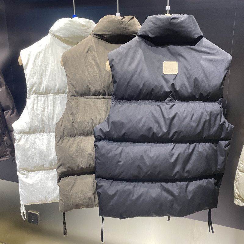 Мужская зимняя новая модная белая утиная пуховая свободная повседневная рабочая куртка, утолщенная пуховая куртка в стиле жилета для излишков внешней торговли white 4XL