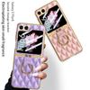 For Samsung Galaxy Z Flip 6 5 Case Diamond Leather Ring Holder Back Screen Protector Plating Edge Cover for Galaxy Z Flip6 Case