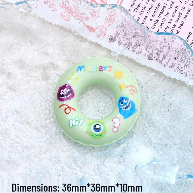 Handmade Resin Accessories: DIY Cream Glue Hair Clips & Cartoon Animal Crocs Charms with Small Swim Rings.