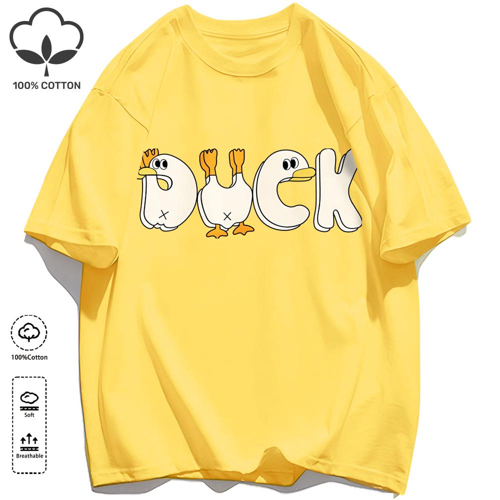 A Simple Pattern In The Shape Of A Duck Unisex T-Shirt Summer Cotton Retro Tee Fashion Loose Sportswear Unisex Basics Clothing