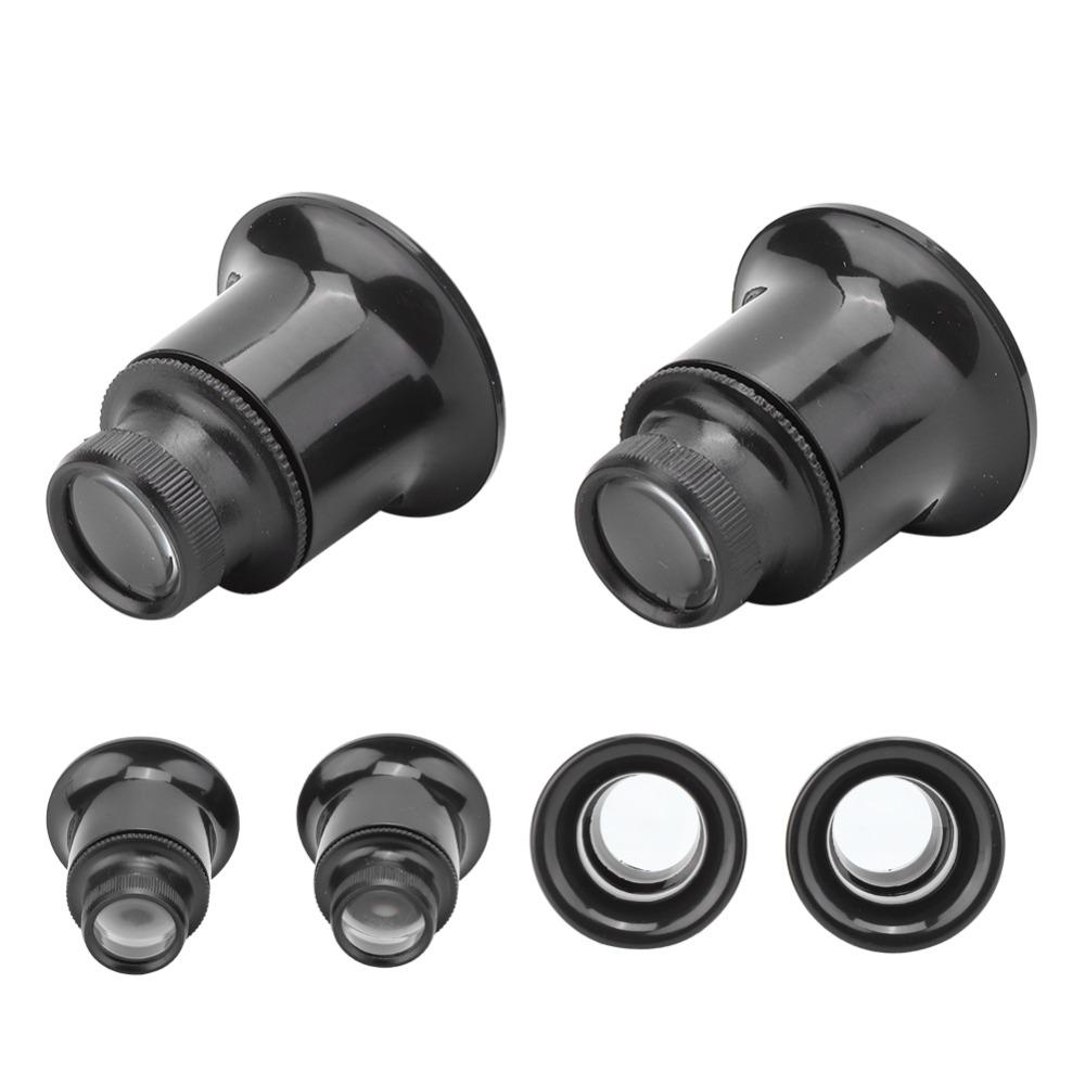 2Pcs Handheld Design Jewelers Loupe Close Focus Viewing Watchmaker Loupe for 20X Jewelers