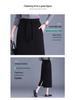 Slimming Draped Black Midi Skirt - Spring/Summer 2026 Collection, Elastic Waist, Casual Fit