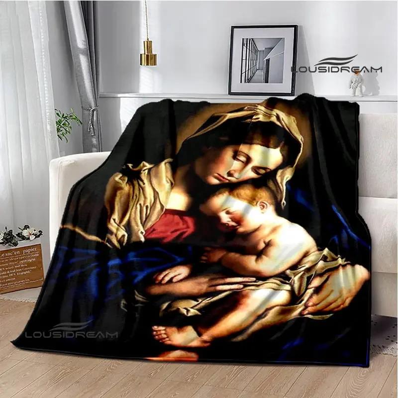 Virgin Mary Faith Print Blanket Flannel Soft Comfort Blanket Home Travel Blanket Kids Warm Blanket picnic blanket birthday gift