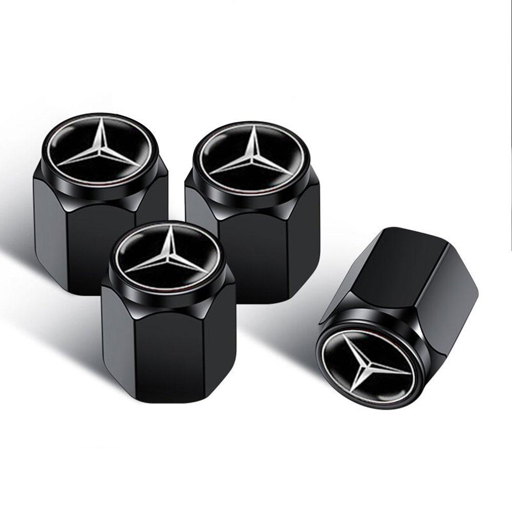 4Pcs Car Cover Tire Valve Caps Dust Caps Wheels Rims Stem For Mercedes Benz AMG A B C E S W204 W212 GLC CLK SLK CLA GLK GLE CLA BD1