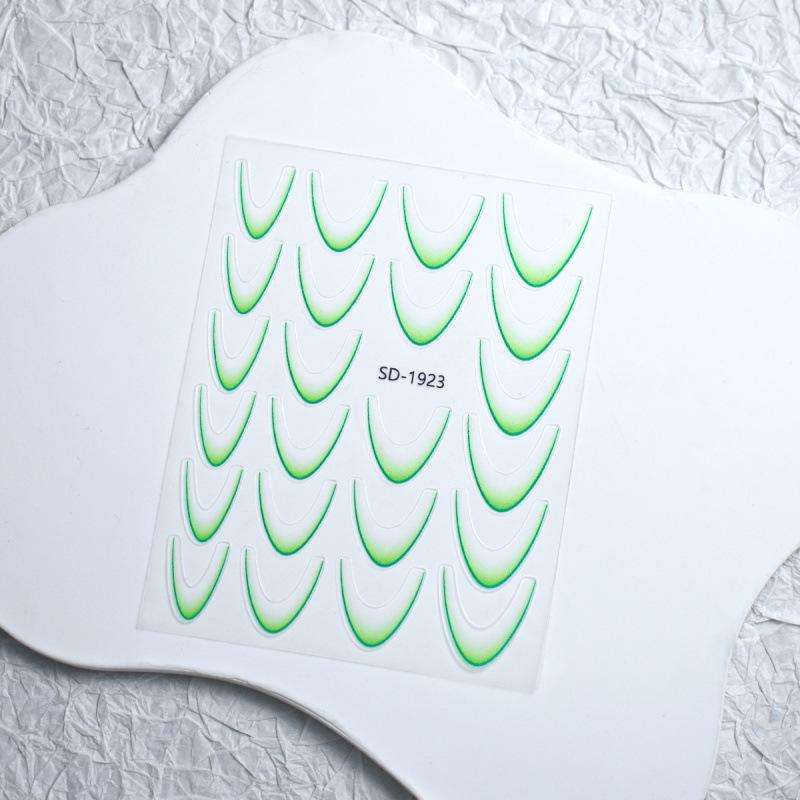 Gradient French Nail Art Stickers - Crescent Smile & Arc Decals