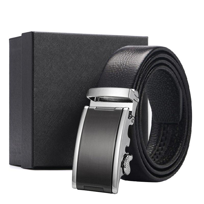 Leather Belt Men's First Cowhide Business Gift Belt Men's Belt Automatic Buckle