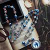Catholic Necklace Mary Blessing Rosary Prayer Religious Necklace Rosary Beads