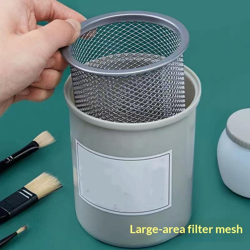 Portable Leak Proof Brush Cleaner With Lid Filter For Adults Oil Watercolor Acrylic Painting