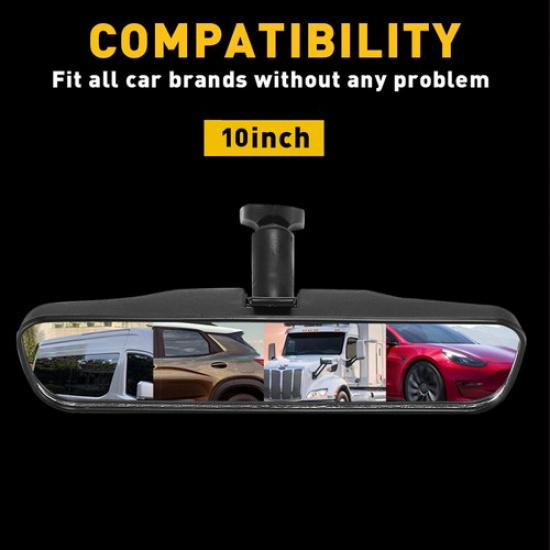10" Rear Black Interior View Mirror On Car Replacement Day Night Universal