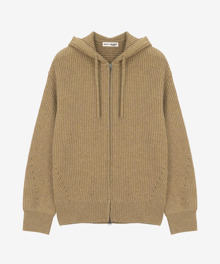 Mindbridge [Hoite] Wool Blend Zip-Up Oversized Hooded Cardigan - 2 Colors
