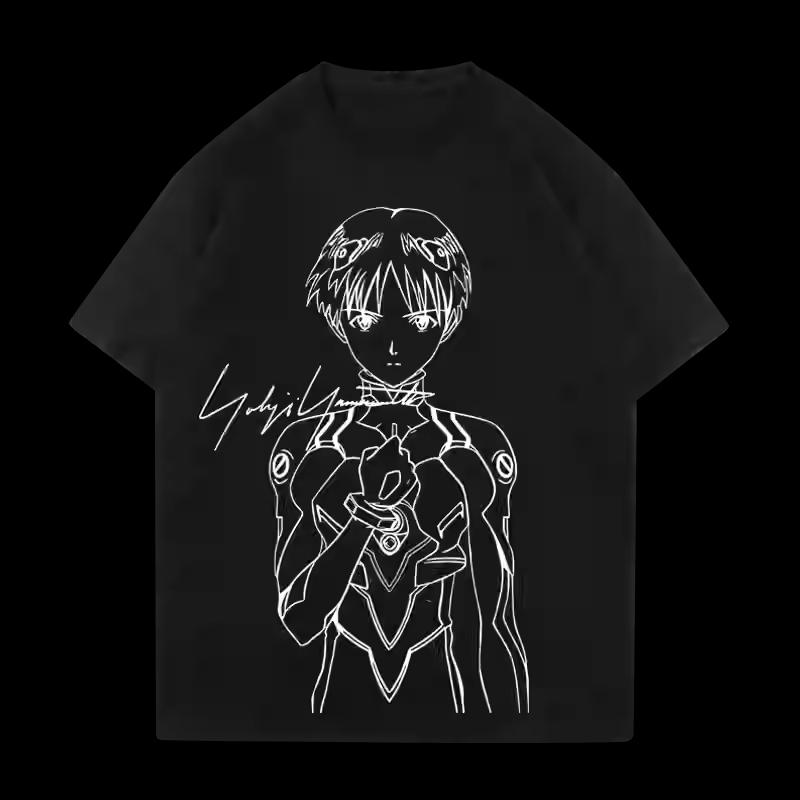 

Аниме EVA Лингболи Аска Принт Хлопковая футболка для мужчин и женщин Свободная с коротким рукавом Модная повседневная футболка Топ 4XL