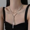 Hot Sale Adjustable Alloy Chain Simple Fashion Premium Sense Pull-out Titanium Steel Necklace Women's Versatile Clothing Accessories