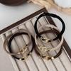 Korean Style Metal Buckle Double Strand Elastic Hair Tie Scrunchie