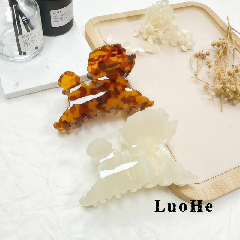 Luohe Jewelry Large Jelly Acetate Hair Clip - Elegant Fairy Puppy Claw Shark Clip