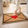 Envelope Heart Valentine Rug Crystal Velvet Wear-Resistant Door Mat Red Love Heart Welcome Floor Mats