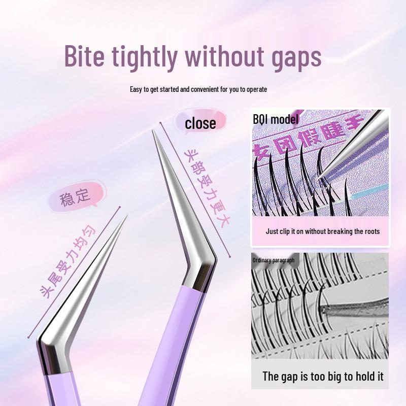 BQI Gold Precision Eyelash Tweezers Set for Beginner Technicians