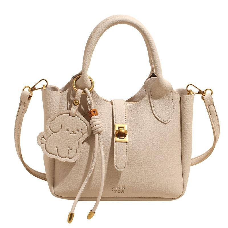 

2026 Newest Niche Light Luxury High-end Texture Litchi Handbag Bucket Bag Elegant Versatile Commuter Handel Bags Gifts For Lady