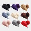 New Fox Hairball Knitted Beret Women's Autumn and Winter Outdoor Versatile Warm Painter Hat